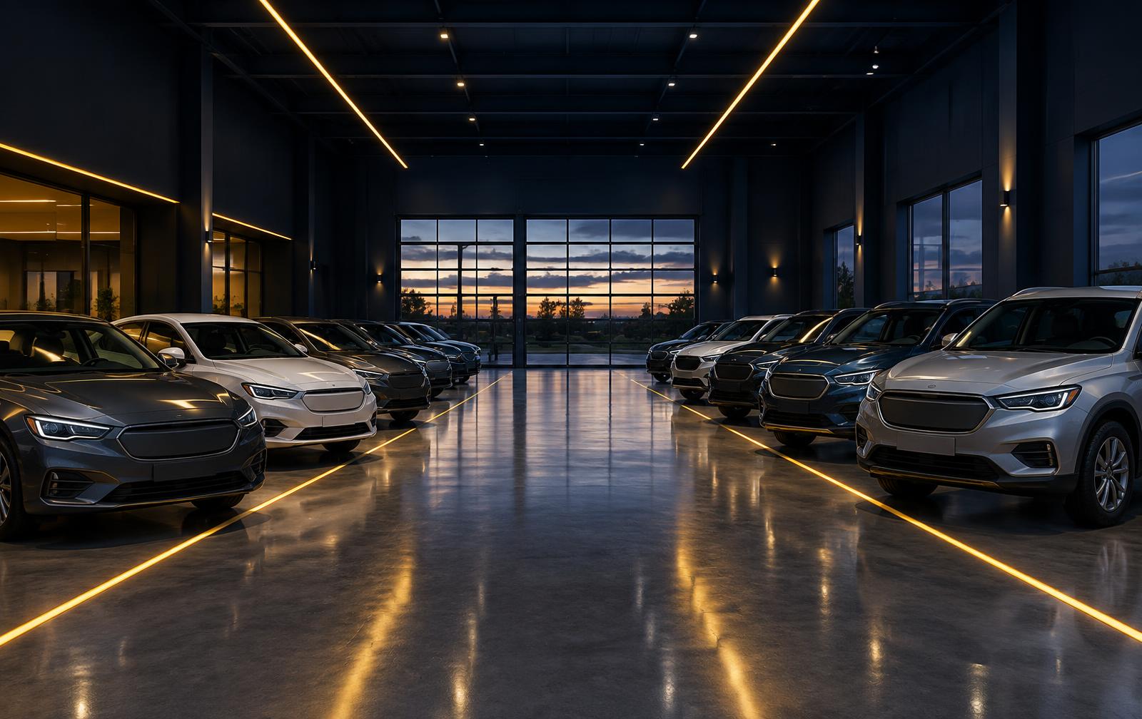 Ο χώρος της AutoGrats με αυτοκίνητα έτοιμα για παράδοση